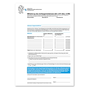 Formular zur Mitteilung des